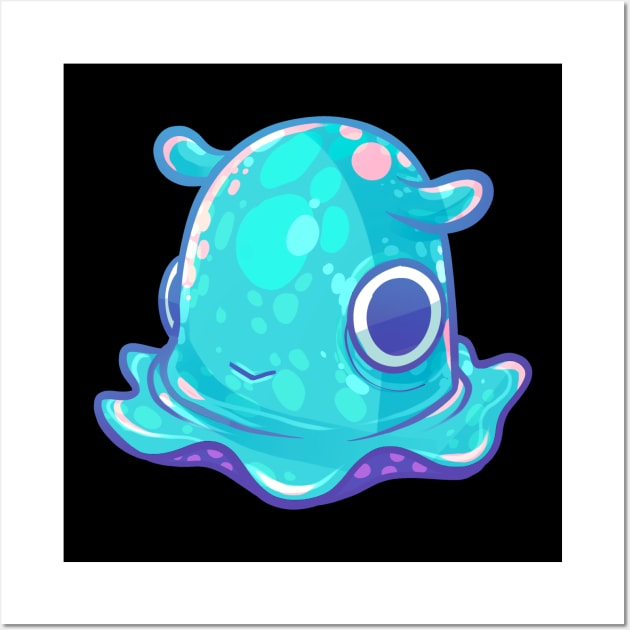 Cute Turquoise Dumbo Octopus Wall Art by Claire Lin